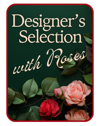 Designer's Choice with Roses in Glass Vase from Brennan's Secaucus Meadowlands Florist 