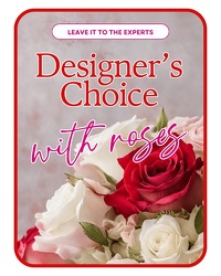 Designer's Choice with Roses in Glass Vase from Brennan's Secaucus Meadowlands Florist 