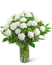 White Carnations Vase from Brennan's Secaucus Meadowlands Florist 