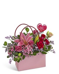 Fun and Flirty Flower Tote from Brennan's Secaucus Meadowlands Florist 