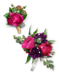 Allure Corsage and Boutonniere Set from Brennan's Secaucus Meadowlands Florist 
