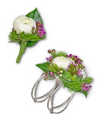 Intrinsic Corsage and Boutonniere Set from Brennan's Secaucus Meadowlands Florist 